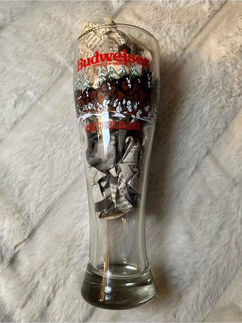 Budweiser Clydesdales Tall Pilsner Glass